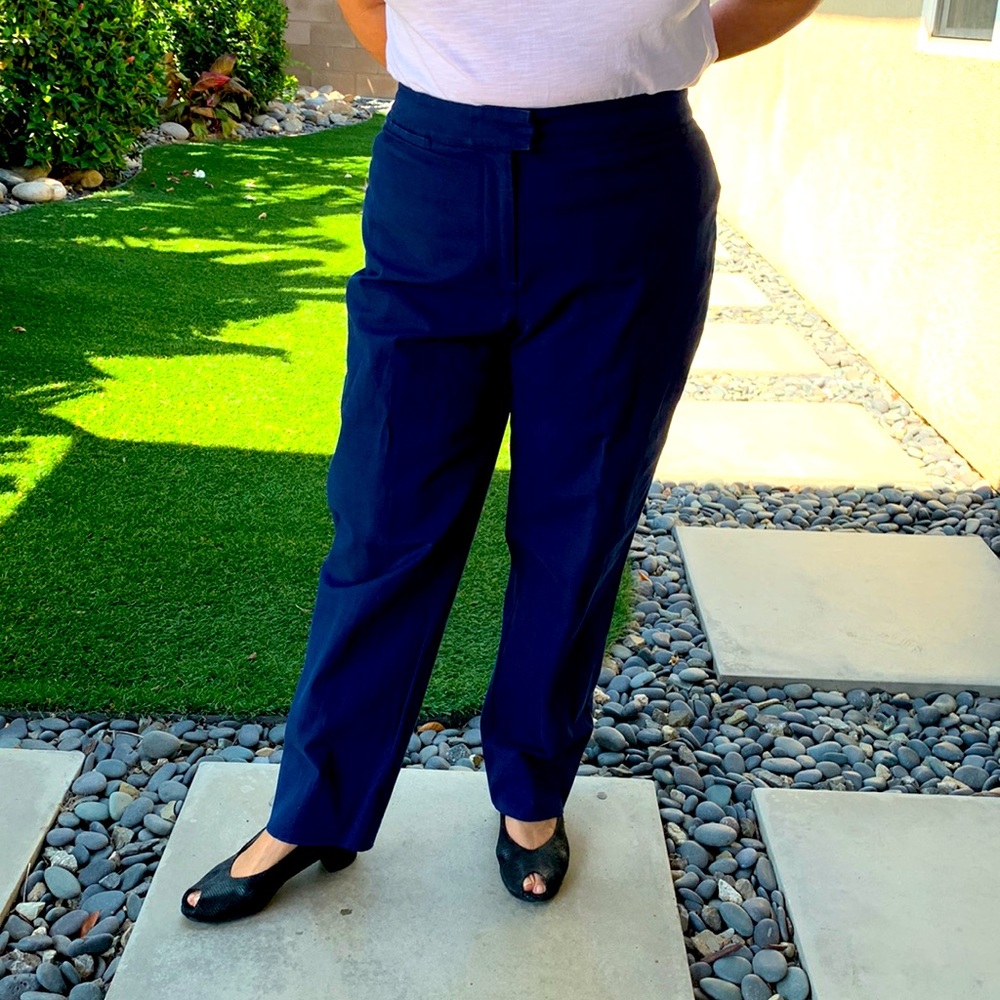 Piazza Sempione Brigitte eur 46, American 10-12 blue cotton stretch pants